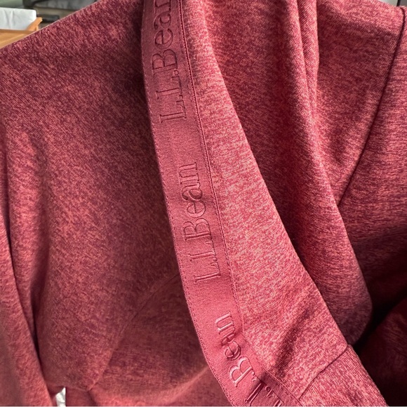 L.L. Bean Cozy Sweatshirt w/ Hood Full Zip Women’s Small Deep Rosewood Heather - Picture 7 of 11